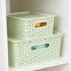 Cesta de almacenamiento tejida de plástico marco para juguetes libros escritorio de jardín de infantes caja de almacenamiento para snacks caja de almacenamiento para ropa