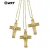 Wt-Jfn70 Collar con Colgante de Latón Estilo Cruzado Religioso Más Vendido para Mujer, Cadena de Clavícula Diaria Accesorio para Suéter