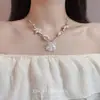 Collar de Cadena para Clavícula con Cuentas de Estrella de Mar Dopamina para Mujer Estilo Vacaciones de Verano en la Costa Collar Exquisito Versátil para el Día a Día