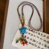 Nuevo Collar de Estrella Colorido con Cuentas de Cerámica Estilo Chino para Mujer, Accesorios de Cadena Larga para Suéter Estilo Étnico Retro Bohemio