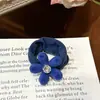 Nueva Banda Elástica de Flor Flockada para el Cabello de Otoño e Invierno, Coleta Sencilla que No Daña el Cabello, Exquisita Goma Elástica para el Cabello de Diamante Brillante