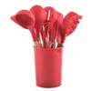 Utensílios de Cozinha de Silicone Atacado Conjunto de 12 Peças Espátula Doméstica Espátula de Cozinha Conjunto de Utensílios de Cozinha de Silicone Utensílios de Cozinha de Silicone Resistentes a Altas Temperaturas