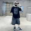 Ropa Infantil Niños Verano Camiseta Elegante 2026 Nuevo Modelo para Niños Mayores Conjunto de Camisetas de Manga Corta Holgadas para Niños
