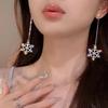 Pendientes de Copo de Nieve Estilo Hada para Otoño e Invierno al por Mayor, Pendientes de Circonita Súper Brillantes de Lujo Ligero, Pendientes de Diseño Único de Nicho para Mujer
