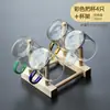 Taza Pequeña de Té de Vidrio con Asa, Engrosada, Resistente al Calor, Antiexplosión, Taza Transparente, Taza de Degustación, Taza para Maestro, Juego de Tazas de Té Kung Fu para Uso Doméstico