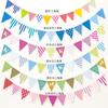 Bandera decorativa de triángulos de colores para fiesta de cumpleaños de bebé, jardín de infantes, fábrica de banderas de triángulos de colores con flores