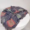 Bufanda fina triangular de estilo nacional retro estampada para mujer, bufanda de cuello de verano, bufanda fina cálida personalizada, bufanda bufanda bufanda