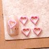 Acessórios para Nail Art Estrela de Cinco Pontas Cor Macaron Oco Dopamina Amor Tridimensional Fofo Resina Acessórios de Unha Vestíveis