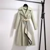 2026 Primavera y Otoño Nuevo de Moda Estilo Coreano para Mujer Gabardina de Longitud Media a la Moda Casual Chaqueta de Manga Larga para Mujer