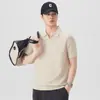 Camisa Polo Masculina Retrô Americana com Gola Seagull Manga Curta Camiseta de Verão Solta Tamanho Grande Top Casual Tricotado para Homem