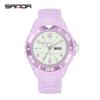 Sanda Nuevo 6051 reloj de cuarzo para estudiante de secundaria masculino y femenino, reloj de cuarzo de pareja creativo personalizado de moda impermeable genial