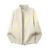 Nuevo suéter cálido casual de punto de manga larga con cuello alto, estilo de lujo ligero de moda, estilo old money, para hombre, prendas de punto de manga larga para hombre, cárdigan para hombre, chaqueta para hombre