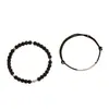 Pulsera de Obsidiana Natural para Mujer con Fragmentos de Plata, Apilable para la Buena Suerte, Regalo Único