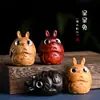 Talla de Palisandro Conejo Dumbo Colgantes DIY Manija de Juego Cadena Linda para Teléfono Celular Llavero Colgante Manualidades