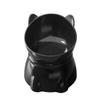 Tazón de Orejas Dobles con Boca Inclinada, Tazón Alto de Plástico, Tazón para Mascotas, Tazón Alto para Gatos, Tazón de Plástico para Perros, Tazón de Comida para Perros, Confort del Hogar Negro