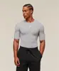 Camiseta Deportiva Ajustada de Manga Corta con Estampado Gymshark para Hombre, Fitness, Baloncesto, Running, Elástica, Entrenamiento