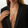 Collar de Clavícula con Colgante Irregular Estilo Ins de Moda Transfronteriza Europea y Americana, Distintivo Collar de Cadena de Hueso de Serpiente Metálico Geométrico