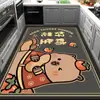 Alfombra Suave de Caucho con Dibujos Animados de Comida Corriendo y Barro de Diatomeas, Alfombra para Piso de Cocina, Impermeable, Resistente al Aceite, Antideslizante, Borrable, Alfombra sin Lavado, Felpudo