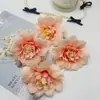 Directo de fábrica 6.5cm cabeza de flor de peonía diy Cabeza de bandera Gege Tocado Hanfu Pasador Flor Linterna Linterna Flor de tela de seda
