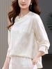 Camisa de Estilo Nacional de Estilo Chino Nuevo para Mujer de Manga Larga Primavera y Otoño Nueva Camisa con Sensación de Alta Gama Hebilla Vintage Top para Madre de Mediana Edad
