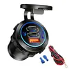 Enchufe Adaptador de Salida de Alimentación Cargador USB Doble PD30W + QC3.0 de 3 Puertos para Coche, Motocicleta, RV