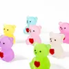 Enfeites de Micro Paisagem, Artesanato em Resina, Enfeites de Ursinho Coração Cartoon Luminosos, Acessórios DIY, Modelos Luminosos de Celebridade da Internet