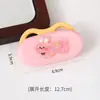 Pente dobrável de desenho animado com textura de madrepérola fofo, pente pequeno portátil, pente com espelho de alto valor, pente integrado para pentear o cabelo
