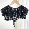 Chal Chaleco de Encaje Floral de Algodón para Mujer Primavera y Verano Estilo Coreano Hombro Descubierto Hombro Atado Bufanda Decoración Versátil