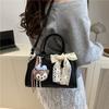 Bolsa Bowling Coreana de Nicho, Bolsa Satchel Boston de Couro Bovino Exquisita e Compacta, Bolsa de Ombro Axilar Feminina, Bolsa Transversal