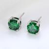 Pendientes de Plata de Ley 925 para Mujer Moda OL Estilo Simple Comercio Electrónico Transfronterizo Esmeralda de 1 quilate Circón Pendientes de Cuatro Garras para Mujer