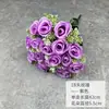Flores artificiales personalizadas para bodas, flores artificiales de rosa de 18 cabezas para decoración del hogar, ramo de novia de seda