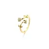 Anillo de Tulipán de Diamante Personalidad Elegante Marea Nacional Temperamento Pequeño Diamante Roto Anillo de Dedo de Orquídea Lily-of-the-valley Anillo de Flor Novia