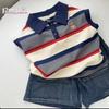 2024 Estilo coreano Estilo extranjero Sin mangas Ropa exterior Guapo Polo para niños Traje de bebé para niños Traje de verano Conjunto de dos piezas