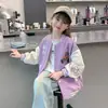 Jaqueta de Baseball para Meninas Outono 2026 Nova Estilosa Roupa Infantil Estilo Outono para Menininha Roupa Esportiva Roupas de Outono Infantis Jaqueta