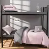 Nuevo Estilo Algodón Lavado Color Sólido Dos Tonos Estudiante Conjunto de Tres Piezas para el Inicio de la Temporada Escolar, Dormitorio Estudiantil Conjunto de Seis Piezas, Sábana Plana y Funda Nórdica de Color Liso