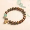 Pulsera de Sándalo Verde Natural para Estudiantes Mujeres, Cuentas Budistas Suaves y Blandas, Pulsera de Meditación de Sándalo de Árbol de Ágar para Hombres