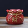 Maceta Roja de Cerámica para Suculentas Planta Verde Maceta Árbol del Dinero Creativa Elegante para Escritorio Interior Maceta Roja Festiva Especial para Flores de Nochevieja