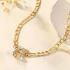 Moderna Cadena Europea y Americana de Aleación Hueca Incrustada con Pedrería Notas Musicales Hermoso Collar Personalizado para Mujer Collar