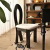 Cadeira de Jantar Vintage em Madeira Maciça Estilo Francês, Cadeira com Encosto de Designer Meio do Século, Cadeira para Toucador de Quarto Estilo Wabi-Sabi, Cadeira Chave