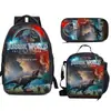 2024 Nueva Mochila Escolar de Doble Capa para Niños, Lonchera, Estuchera, Mochila Infantil con Estampado de Dibujos Animados, Tres Piezas, D