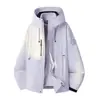 Chaqueta de trabajo con capucha para hombre y mujer, estilo camello, tres en uno, cortavientos e impermeable, con logo estampado de norma nacional para exteriores