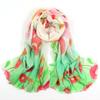 Bufanda de Lana 80% Estampado Digital al por Mayor Otoño e Invierno Chal de Cachemira para Mujer Planta Floral Artístico Retro
