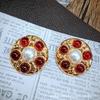 Brincos medievais de metal vintage estilo retrô francês galvanizado ouro real 925 prata pin moda temperamento brincos de pérola