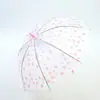 Paraguas de Moda Tendencia Serie de Puntos Escarchados Paraguas Recto Automático Colorido Paraguas Transparente Pequeño Fresco para la Escuela con Mango Largo