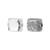 Nuevas Cuentas Espaciadoras Cuadradas Geométricas de Plata Hechas a Mano Estilo Retro Línea de Plata de Ley S925 Pulsera con Cuentas DIY Collar Accesorios de Plata