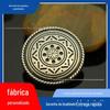 Cobre Redondo Padrão Material Pano Fivela Celebridade Viva Textura Retrô Curvatura Decorativa DIY Couro Arte Acessórios de Couro Carteira Fivela