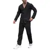 Conjunto Deportivo Casual Suelto Talla Grande para Hombre de Primavera y Otoño con Tela Jacquard de Solapa y Pantalones Largos de Manga Larga Exportación Transfronteriza de Amazon