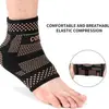 Tobillera tejida de fibra de cobre con alta elasticidad y compresión, con iones de cobre para una protección mejorada durante el baloncesto, correr y otros deportes, previniendo esguinces de tobillo