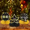 Decoraciones de Mesa para Fiesta de Año Nuevo 2026 Panal Negro Dorado Accesorios Año Nuevo Decoración de Nochevieja