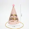 Envío Gratis Empaque Individual Sombrero de Cumpleaños Sombrero de Fiesta Sombrero Puntiagudo Sombrero de Fiesta para Bebés y Niños Sombrero para Pastel